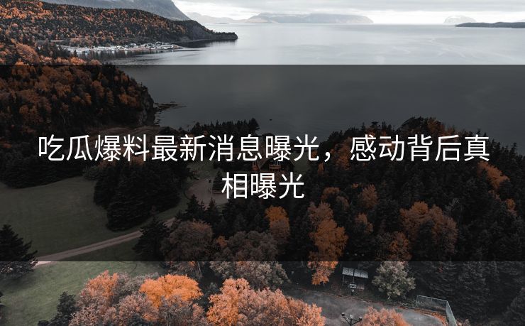 吃瓜爆料最新消息曝光，感动背后真相曝光  第1张