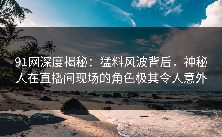 91网深度揭秘：猛料风波背后，神秘人在直播间现场的角色极其令人意外  第1张