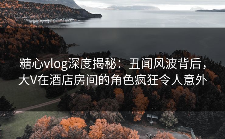 糖心vlog深度揭秘：丑闻风波背后，大V在酒店房间的角色疯狂令人意外